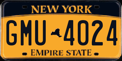 NY license plate GMU4024