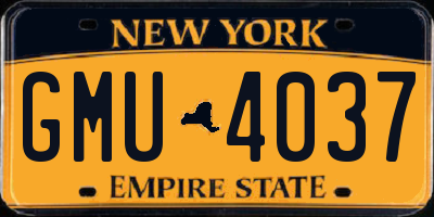 NY license plate GMU4037