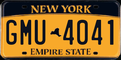 NY license plate GMU4041