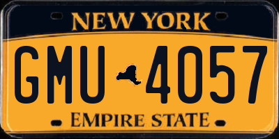 NY license plate GMU4057