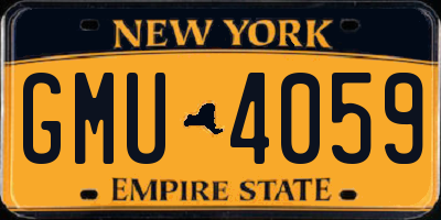 NY license plate GMU4059