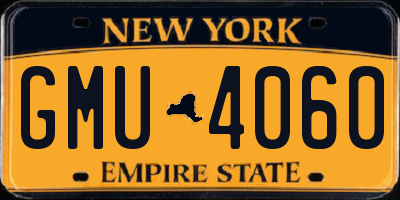 NY license plate GMU4060