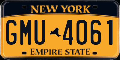 NY license plate GMU4061