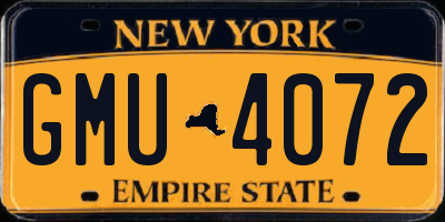 NY license plate GMU4072