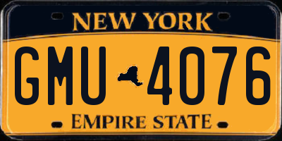 NY license plate GMU4076