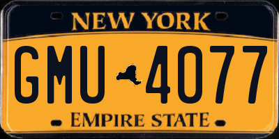 NY license plate GMU4077