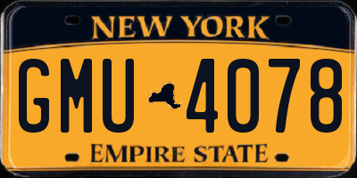 NY license plate GMU4078