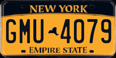 NY license plate GMU4079