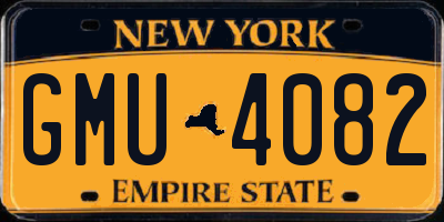 NY license plate GMU4082