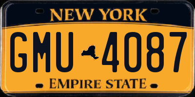 NY license plate GMU4087