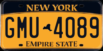 NY license plate GMU4089