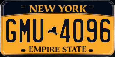 NY license plate GMU4096