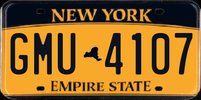 NY license plate GMU4107