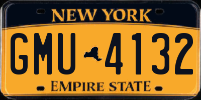 NY license plate GMU4132