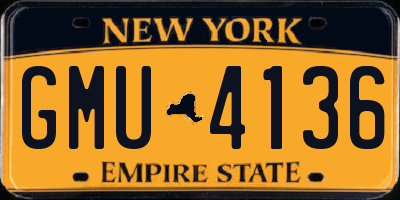 NY license plate GMU4136