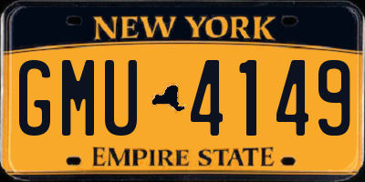 NY license plate GMU4149