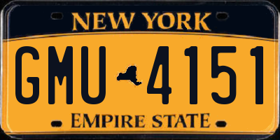 NY license plate GMU4151