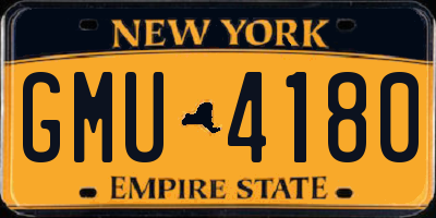 NY license plate GMU4180