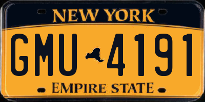 NY license plate GMU4191