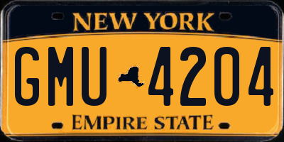 NY license plate GMU4204