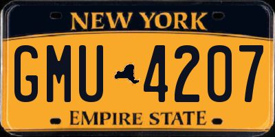 NY license plate GMU4207