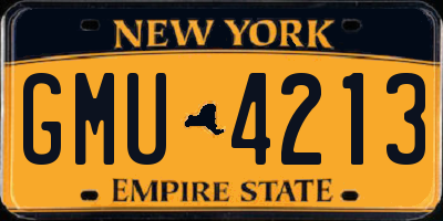 NY license plate GMU4213