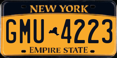 NY license plate GMU4223