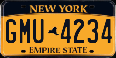 NY license plate GMU4234