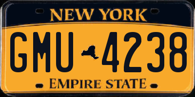 NY license plate GMU4238