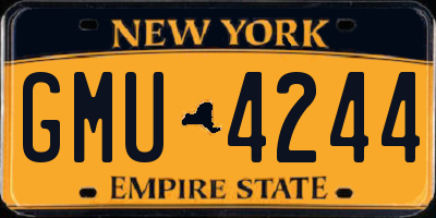 NY license plate GMU4244