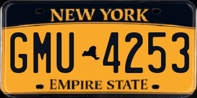 NY license plate GMU4253
