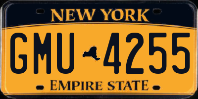 NY license plate GMU4255