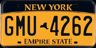 NY license plate GMU4262