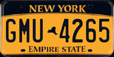 NY license plate GMU4265