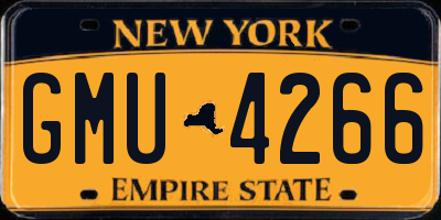 NY license plate GMU4266