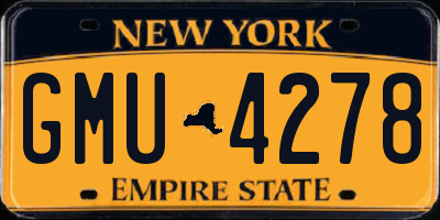 NY license plate GMU4278