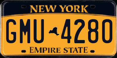 NY license plate GMU4280