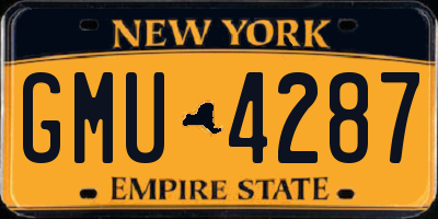 NY license plate GMU4287