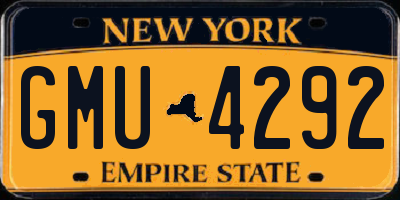 NY license plate GMU4292