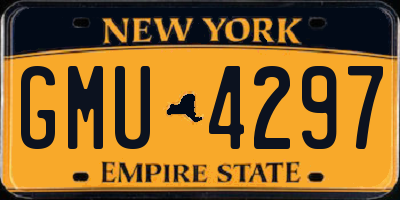 NY license plate GMU4297