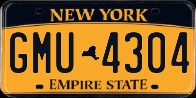 NY license plate GMU4304