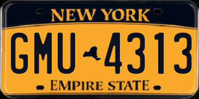 NY license plate GMU4313