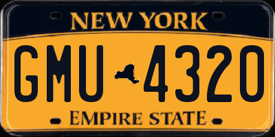 NY license plate GMU4320