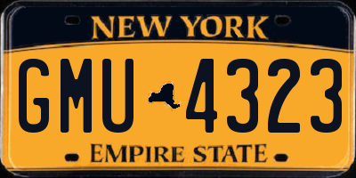 NY license plate GMU4323