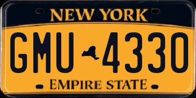 NY license plate GMU4330