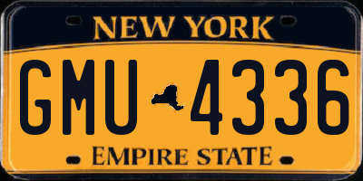 NY license plate GMU4336