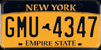 NY license plate GMU4347