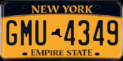 NY license plate GMU4349