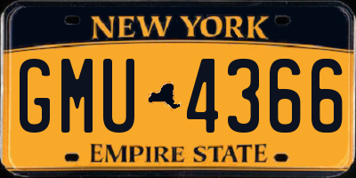NY license plate GMU4366