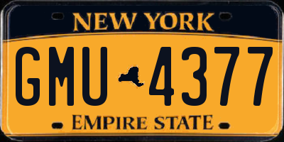 NY license plate GMU4377